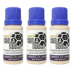 Super Cola Bola Conserta Bola Furada Futebol Volei Basquete 20ml Kit 3