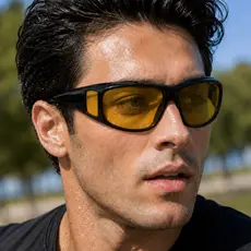 Óculos de Sol Unissex Curvado Ilook Corrida Ciclismo Preto Alta Performance UV400