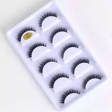 cartela com 5 pares de cílios feitos à mão modelos X naturais 3D a pronta entrega