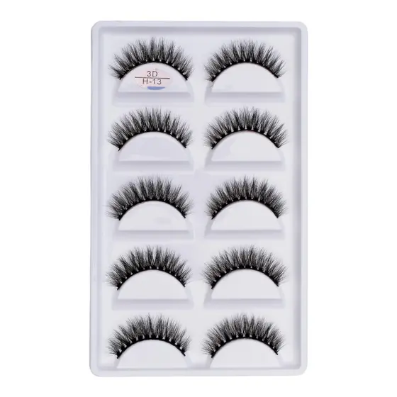 cílios Postiços 5 Pares - Modelo H13 - Linha Premium 3D -TIPO MINK HAIR- PRONTA ENTREGA - SP