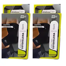 Kit 2 Cotoveleiras Elásticas de Compressão Sport Tamanho Único Prevenção Contusões - MBFit