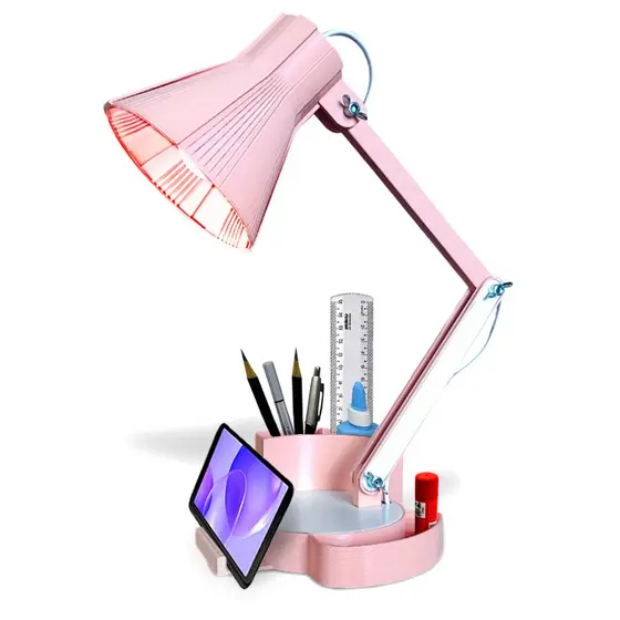 Abajur Luminária BIVOLT  Articulada Porta Lápis Home Office Estudo Marca Marx Greg 3D