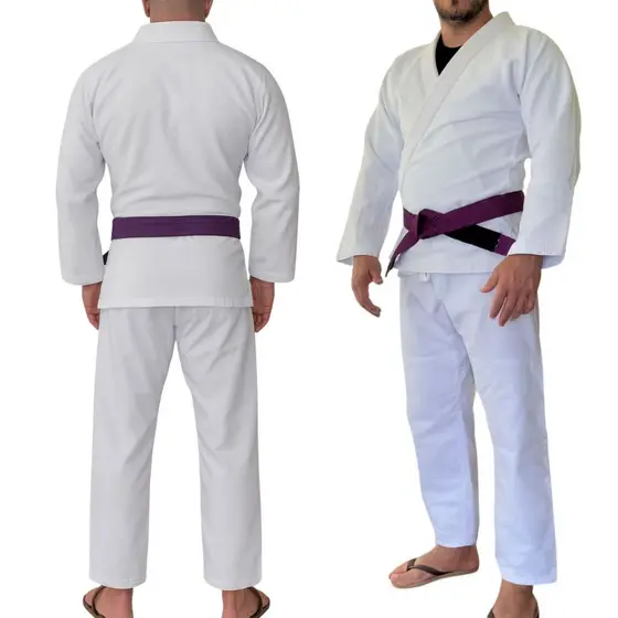 Kimono Jiu Jitsu Trançado Hunter Esportes - Adulto Branco