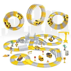 Pista de Carrinho Infantil com 98, 180 e 345 Peças Brinquedo Construção com Carrinho