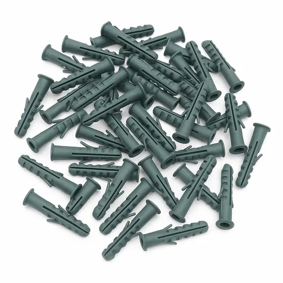 1000 Buchas 6mm Plástica com Anel Aba Fixação Tijolo Maciço Parede Reboco Kit Iv Plast Convencional