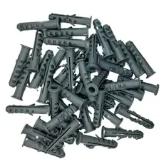 Pacote 100 Bucha 6mm anel Iv Plast Convencional Comum Aba Fixação Parede Bloco Maciça Tijolo Reboco