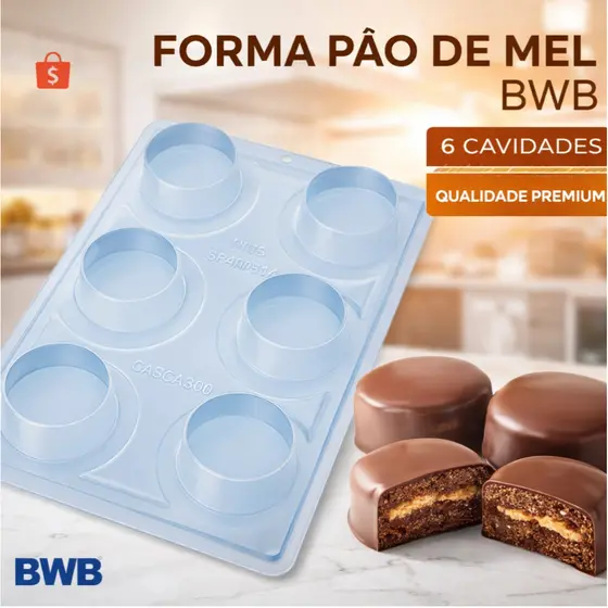 Forma Especial Pao De Mel Chocolate 3 Parte Bwb Forminha Semi Profissional Bolo Trufado Bombom