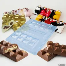 Forma Barra de Chocolate Especial Cód. 9697 3 Partes Com Silicone BWB Presente Festa Barra 150g