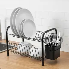 Escorredor De Louça Pia Duplo Design Funcional Prático C/ Porta Talher Encaixável