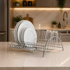 Escorredor Louça 12 Pratos Porta Talheres Copos Talher Aço Carbono Bancada Apartamento Prático