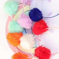 Kit 6 Tiaras infantil / Tiara de pom pom / Tiara pelinho / Arco infantil / Diadema / Tiara com 2 pom pom