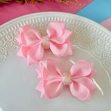 Dupla de Laço Infantil / Par de laços / Duplinha Infantil Rosa Bebê e Outras cores / Laço F