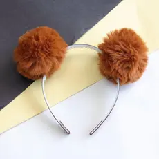 Tiara infantil / Tiara de Pom Pom Marrom / Tiara pelinho / Arco infantil / Diadema Marrom e outras cores