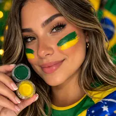 Tinta Facial Color Make Verde E Amarelo Brasil Copa do Mundo