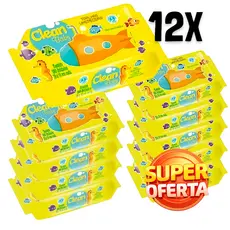 Caixa 12 Pacotes Toalhas Umedecidas Clean Baby com 100 cada