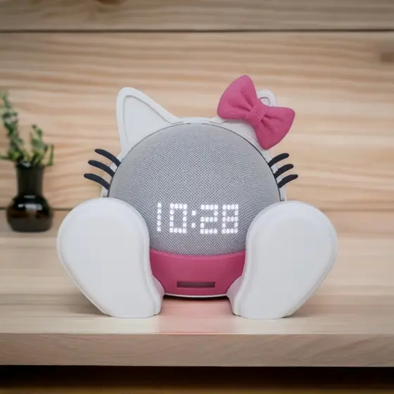 Suporte Alexa Echo Dot 4 ou Echo Dot 5 Hello Kitty ou Gatinha Marie - Escultura, Presente, decoração