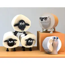 Suporte Papel Higiênico Shaun Carneiro. Decoração, Presente, Banheiro, criatividade, Ovelha, hobbie