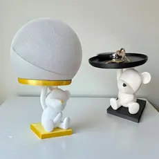 Suporte Alexa Chaves Decorativo 3D Urso Bandeja armário cozinha sala decoração Dot 3, 4, 5 ursinho