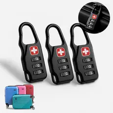 Kit 3 Cadeados Senha Segredo Bolsa Mochila Mala De Viagem