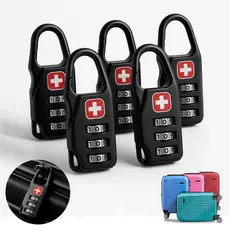 Kit 5 Cadeados Senha Segredo Bolsa Mochila Mala De Viagem
