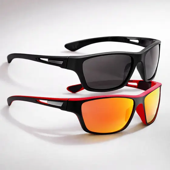 Kit 2 Óculos Sol Esportivo Bike Pesca Lazer Preto/vermelho