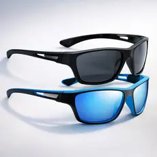 Kit 2 Óculos Esportivo Uv400 Pescaria Trilha Preto/azul