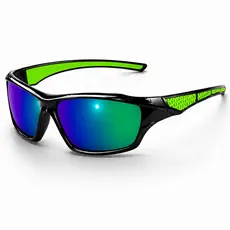 Óculos De Sol Polarizado Esportivo Uv400 Preto/Verde Pesca
