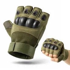 Luva Tática Militar Airsoft Paintball Meio Dedo Proteção Rígida Esportes Outdoor