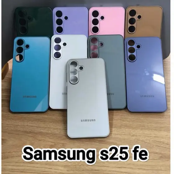 CAPA CASE CAPINHA PREMIUM P/SAMSUNG S25 FE INTERIOR AVELUDADO AG-GLASS PHONE CASE ELEGANTE MODA LUXO