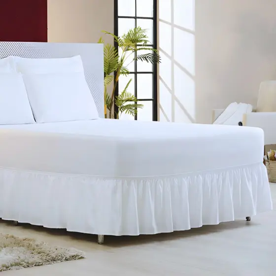 Saia para Cama Box Queen com 1 Elástico Ajustável Micropercal Babado Franzido