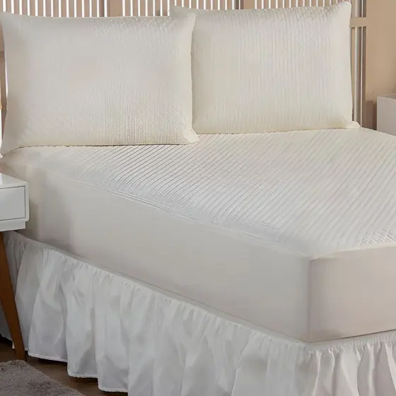 Kit Protetor Impermeável Capa Lençol com Portas Travesseiros e Saia Box Babado Todos os Tamanhos
