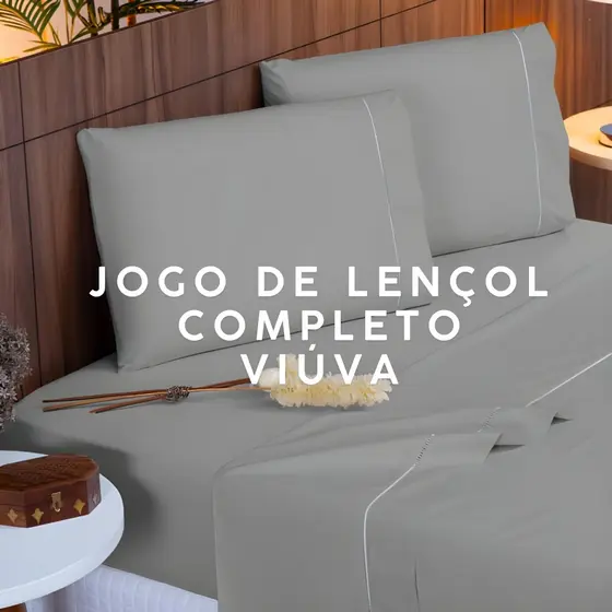 Jogo De Lençol Viúva 4 Peças 400 Fios Completo Toque de Seda Detalhe Ponto Palito