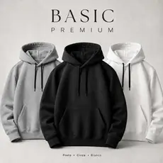 Moletom Liso Premium Básico Blusa De Frio Casaco Flanelado Masculino Feminino Canguru Capuz e Bolso