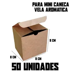 50-25-10 Caixa Caixinhas Embalagem Mini Caneca/Xícara 150ml e Vela Aromática 8cm x 8cm x 8cm Kraft / Branco