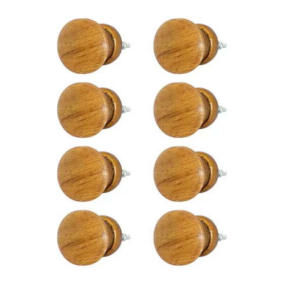 Kit 8 Puxador Madeira Gavetas Portas Moveis Bau Oval Retro