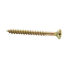 Kit 50 Unidades Parafuso Rosca Integral Bicromatizado 5x60 Cabeca Chata