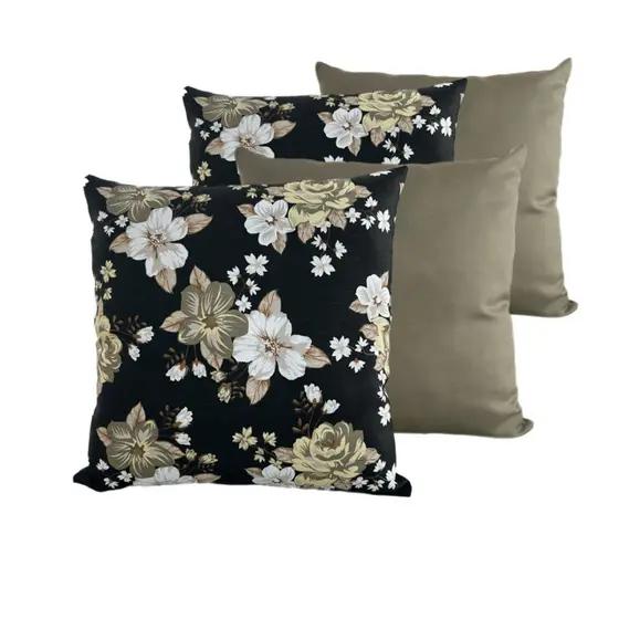 Capa para almofada para sala kit 4 unidades estampada 45 cm