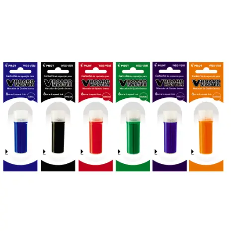 KIT 06 Refil Reabastecedor Tinta Marcador Caneta De Quadro Branco Pilot Original BOARD MASTER