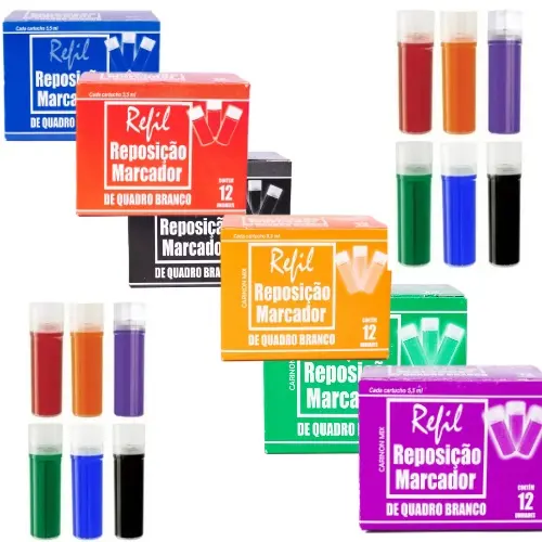 Recarga Refil cartucho para Caneta Tinteiro Pincel Pilot V board Master Quadro Branco escolar 12und