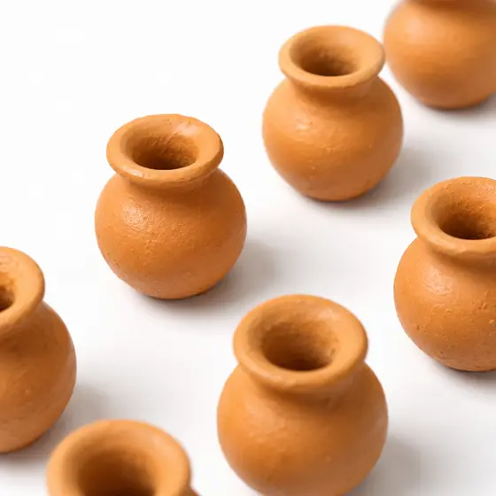 Vaso De Barro Pequeno 5cm X 5 Cm - 50 Un. Artesanal Vasinhos