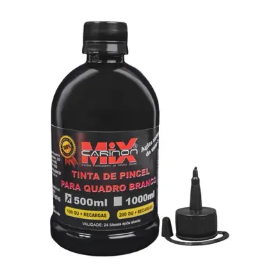 Tinta para marcador de quadro branco 500 ml Preto - Rende + de 100 recargas