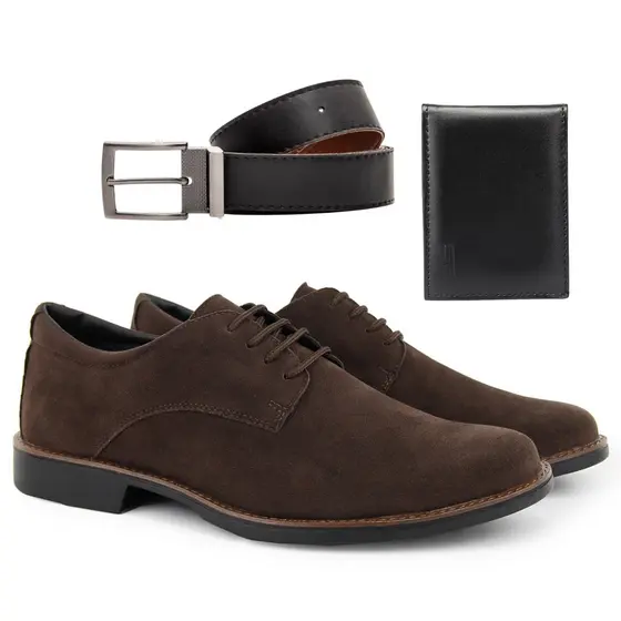 Sapato Oxford Couro Soft Madrid Casual Masculino + Kit Na Promoção Lançamento