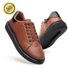 Sapatenis Casual Sola Alta 5cm Oversize Sneaker Caramelo Macio Conforto