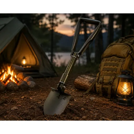Pá Multifuncional Picareta Sobrevivência Dobrável Camping