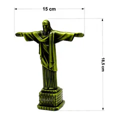 Enfeite Cristo Redentor Miniatura Souvenir Rio De Janeiro De Metal 19cm Decoração