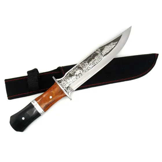 Faca Profissional Churrasco Super Afiada Cabo Madeira Luxo