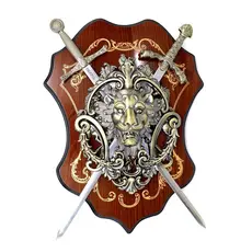 Enfeite De Parede Medieval Brasão Decorativo Escudo Leão