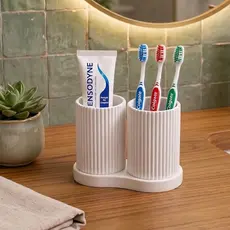 Porta Escova de Dente Organizador para Banheiro com Porta Creme Dental Suporte de Escova