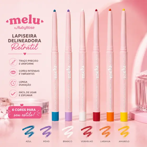 Lapis de Olho Retratil Colorido- Escolha sua cor