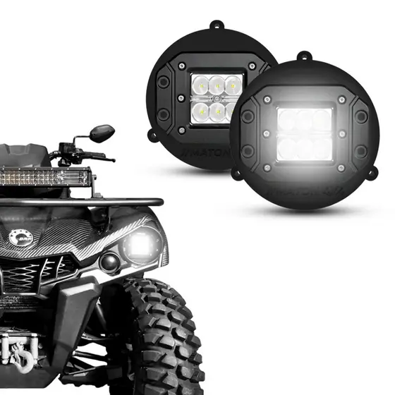 Kit Farol Led E Suporte P Quadriciclo Can Am Outlander 2015+